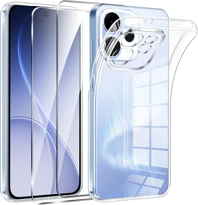 Cover per Oppo Reno 15 F/Reno 15 FS 5G con Vetro Temperato, Phoona Protezione Ultra Sottile Trasparente in Silicone