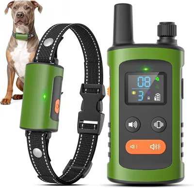 Collar de Entrenamiento para Perros, Antibarrido 3200 Ft | Control Remoto con Alcance, IPX7 Resistente al Agua 3 Modos (Sonido, Vibración y Luz)