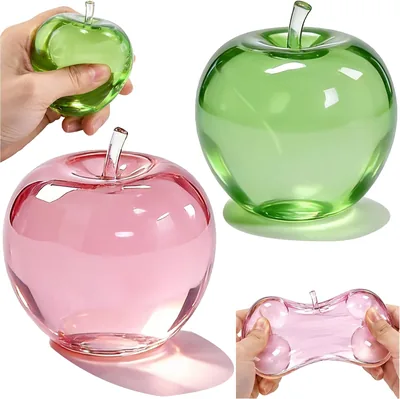 DONGTATA Set von 2 Apple Squishy Toys, Langsam Aufsteigende Stressbälle, Niedliche Frucht Fidget Spielzeug, Weiche Sinnes-Squeeze Spielzeug für Stress