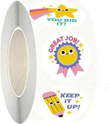 Reward Stickers 500 Sheets Round Star Labels, Office Decorative Stic
