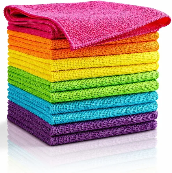 Kit 5 Panos de Microfibra - Limpa-vidros Multiuso Reutilizável - Secagem Rápida, Flanela Premium Coloridos
