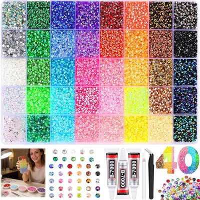 DIY Bedazzling Kit, 40k Resin Gems, Glues & Tools - 9% Off