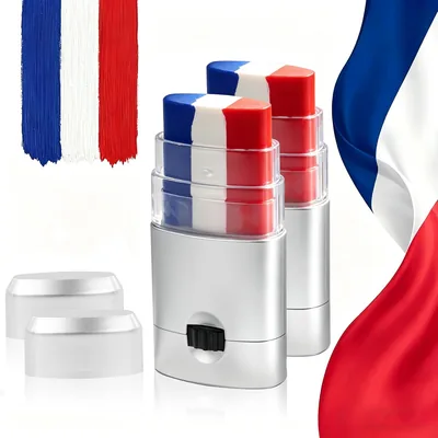2Pcs Red White Blue Face Paint Sticks 20% Off