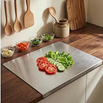 Large Stainless Steel Cutting Board - Non Stick Thick Board for Fruit & Vegetables
