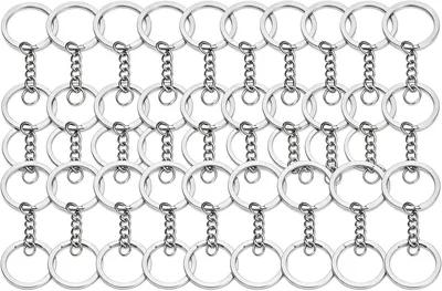 Argola para Chaveiro com Corrente 25mm + Elo 8mm - Kit de Argolas Metálicas Resistentes