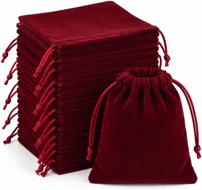 PACKINGOUTLET 25PCS Velvet Pouch: Storage for Jewelry, Gifts - Durable & Soft