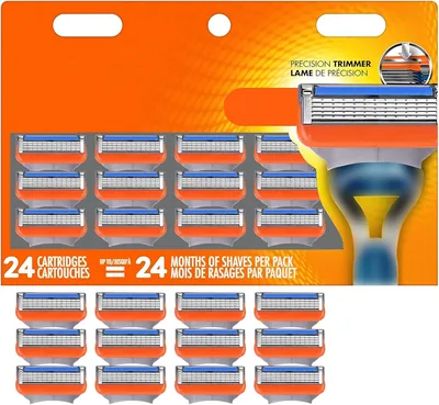 24 Piezas Cuchillas de Repuesto Fusion 5, Afeitado 5 Lames para Afeitadoras Fusion-5, Oferta 70% Descuento