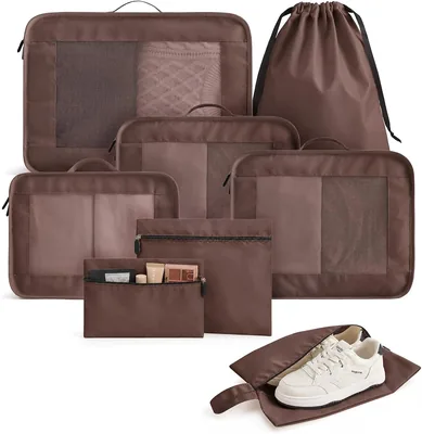 LIGHT FLIGHT Packing Cubes 8-Set Travel Organizer Best Deal