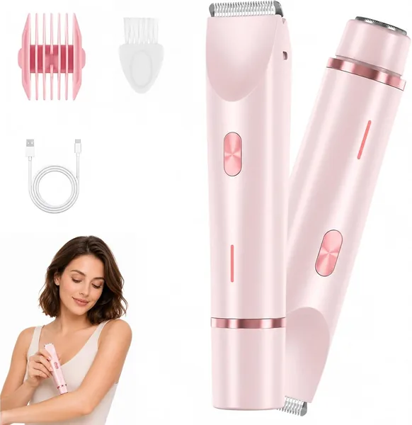 Razerly Maquinilla Mujer, Depiladora 2 en 1 para Bikini y Cuerpo, Eléctrica Femenina