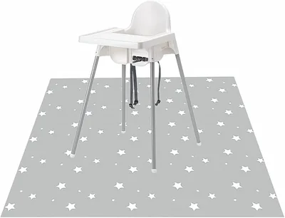 Baby High Chair Splat Mat - 51 Inch Waterproof Food Spill Mat, Non-Slip Washable Toddler Play Mat
