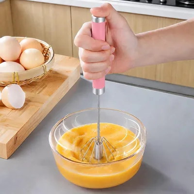Stainless Steel Whisk, 10.2in Semi Auto, Easy Kitchen Tool