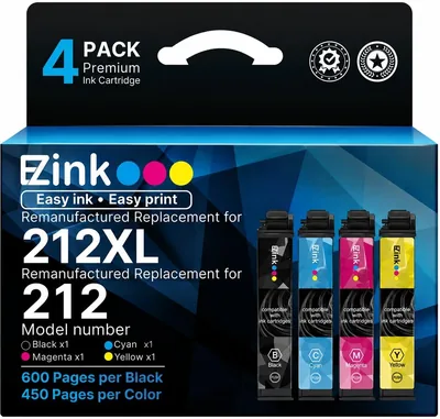 Remanufactured Epson 212XL Ink Cartridges - 4 Pack Best Deal