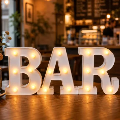ZingBox LED Buchstabenleuchte, Alphabet-Leiste, Beleuchtete Dekoration, Nachtlicht, Batteriebetrieben, LED Ziffern