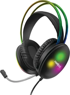 FRONTECH Gaming Headset RGB Lights, 50mm Driver, Noise Cancelling Mic, Volume Control, 3.5mm + USB for RGB | Best Deal