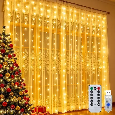 HeiPard Tenda luminosa bianca calda, 3 x 2 m