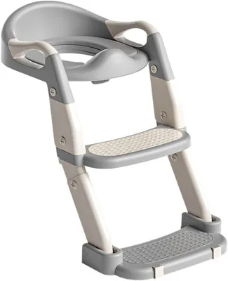 Potty Training Seat with Step Ladder - 3-in-1 Toddler Toilet Trainer, Foldable & Non-Slip, Cushioned for Toddlers