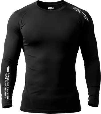 Compression Wear Dress - Black, M-2XL - Long Sleeve T-Shirt - Summer Clothing for Men & Women - Stretch & Odor Resistant