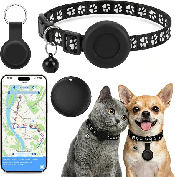 Localizadores GPS para Gatos y Perros, Compatibles con iOS y Android, Posicionamiento Global en Tiempo Real, Ajustable C