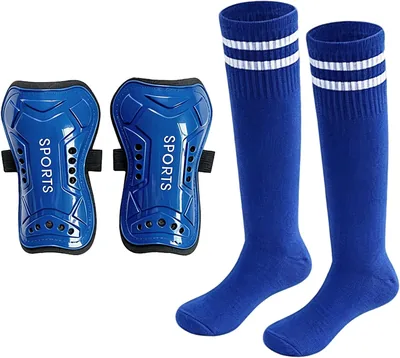 KASESSS Football Shin Pads Set with Socks - Boys 6-12 Years