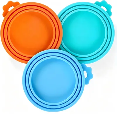 4-Piece Silicone Can Lids - Cat Dog Food Storage