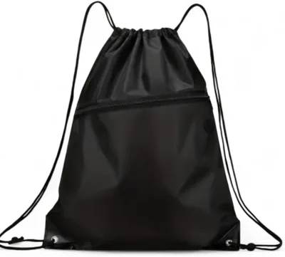 MEGA So Black Sports Bag - Lightweight Backpack with Front Zip Pocket