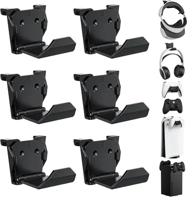 X Spring Controller Wall Mount Holder, 6PCS Durable ABS Gaming Rack