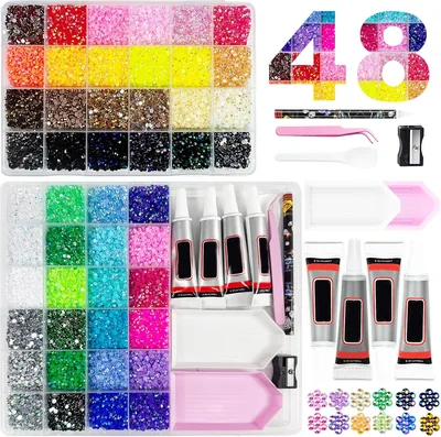 Kit de Pedrería Jelly Rhinestones con 48000 Piezas de Diamantes Imitados y Bolígrafo - Mejor Precio