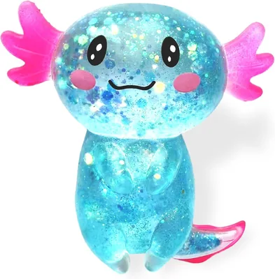 Axolotl Squishy Stress Relief Toy Glitter Fidget - 20% Off