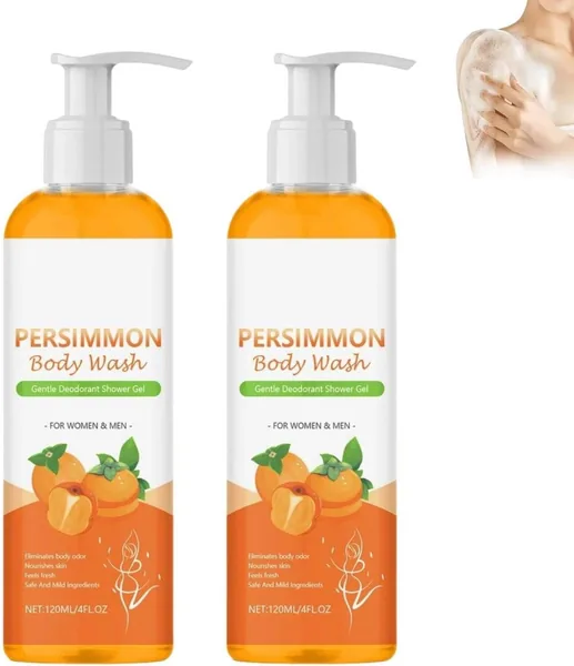 Savelina Seife - Safelina Kaki-Seifen für Senioren, Naturliche Persimmonshowergel gegen Körpergeruch, Neutralisiert Geruchsverursacher