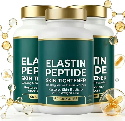 Péptidos de Elastina, Fórmula para Apretar la Piel, Combatir la Flacidez, Elasticidad y Firmeza, 60 Cuentas (3 Pcs) - Mejor Oferta