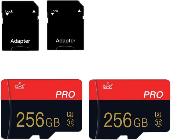 256GB MicroSD Karte Class 10 mit Adapter - 2er Pack
