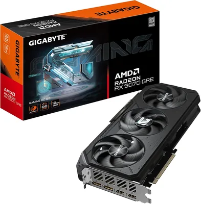 Carte graphique GIGABYTE Radeon RX 9070 GRE Gaming OC 12G - 12Go GDDR6, 192 bits, PCI-E 5.0, 2920 MHz