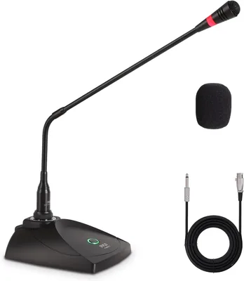 Micrófono Cuello de Ganso Pyle con Cable para Escritorio, Condensador de Voz, Montaje en Mesa y Filtro Antipop