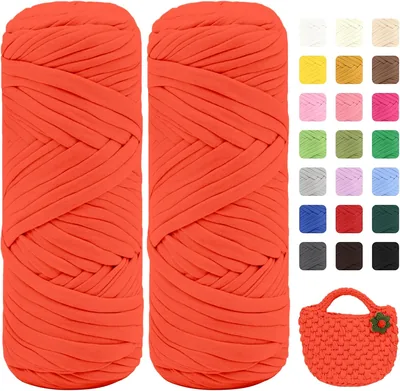 Maxee 400 g T-Shirt-Garn - Packung mit 2 (je 200 g / 75 m), Weichgarn für Häkeln & Stricken - Intensiv und leicht zu reinigen