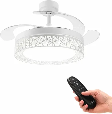 Ventilatore a Soffitto IluminaShop 66W LED con Controllo Intensità e Temperatura della Luce, Motore DC 30W + Luce 36W, Silenzioso, 4 Velocità