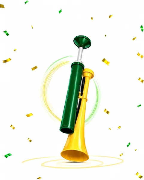 Vuvuzela Gigante, Verde e Amarelo, Buzina Super Potente para Torcida - Melhor Preço