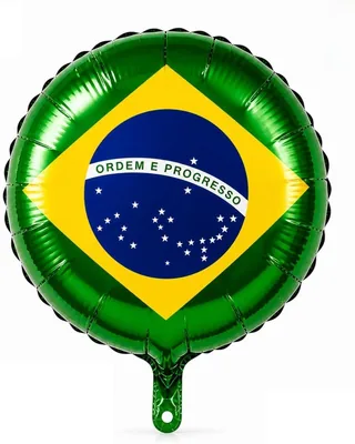 Kit 5 Balões Bandeira do Brasil 24" Metalizado - Decoração Copa do Mundo