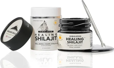 Healing Shilajit 50g - 100% Czysta Żywica Himalajska, Dziko Pozyskiwana >17 000 stóp, Przygotowywana 60-75 Dni Metodami Ajurwed