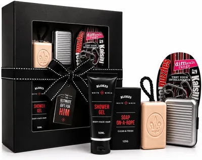 Father's Day Gift Set: Shower Gel + Soap + Puzzle + Card Holder - Best Deal