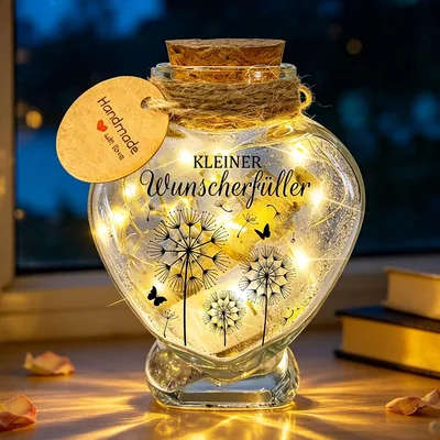 Joycabin Wunschfüller Geldgeschenk, Herz-Dekorative Flasche mit Kork, Glücksbringer für Geburtstag, Taufe, Bestätigung - Best Deal