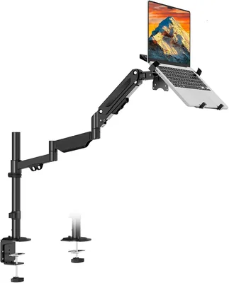 PUTORSEN Uchwyt laptopa do 18" i monitorów 17-32" | Maksymalna nośność 9 kg, Długi uchwyt z półką