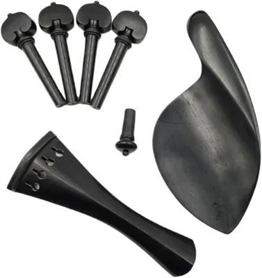 Clavijas de violín de madera de ébano, juego de clavijas de extremo de apoyo para la barbilla, accesorios para piezas de Viola d'amor - Mejor Oferta