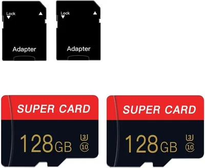 2er-Pack 128GB MicroSD-Karten Klasse 10 TF-Karte mit Adapter für Smartphones/Kamera/Tablet