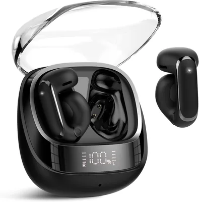 Bluetooth 5.4 Earbuds Open Ear Headphones, 42h Battery, LED Display