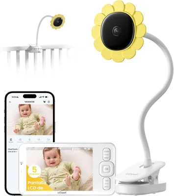 Cámaras de Vigilancia para Bebés ieGeek con Pantalla de 5" 1080P, Monitor de Bebé con Detección de Movimiento y Llanto, Audio Bidireccional, Noche Visión - Mejor Oferta