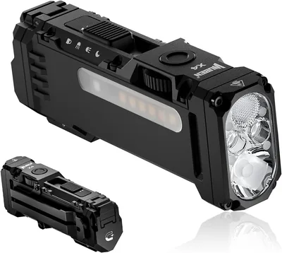 Lâmpada Tática WUBEN X4 com Luz RGB | 1500 Lumens, Ímã e Clip de Bolso, IP65
