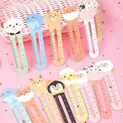 50pcs Animal Bookmarks Ruler Set - Multifunctional Markers with Ruler for Students
