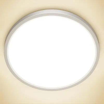 NIBSHOOM LED Deckenleuchte, 4000K 24W 2400LM Super Flache und Wasserdichte Runde Beleuchtung IP44 Modernes Licht