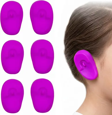 FIQLUL 6 Pezzi Copri Orecchie in Silicone per Doccia e Tinta Capelli, Impermeabili e Riutilizzabili
