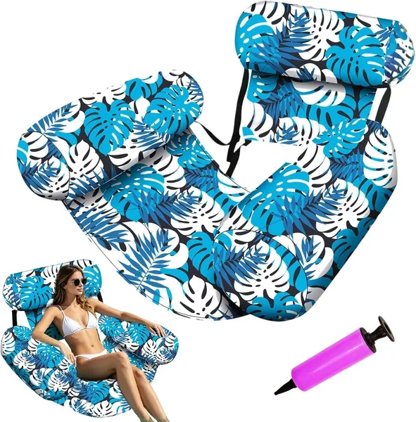 ZXTGBQ Inflatable Pool Mattress - Hamac flottant pour adultes avec pompe, matelas de piscine gonflable